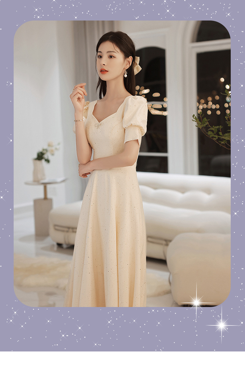 香槟色伴娘服2022新款春季婚礼闺蜜姐妹服伴娘团长款宴会晚礼服