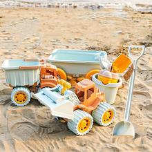 北欧ins儿童沙滩玩具小推车套装海边男女孩戏水挖沙铲子工具和zb
