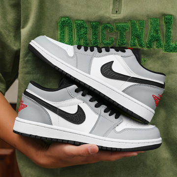 【莆田工厂aj男鞋低帮烟灰low板鞋空军一号灰白运动鞋aj1女款鞋子
