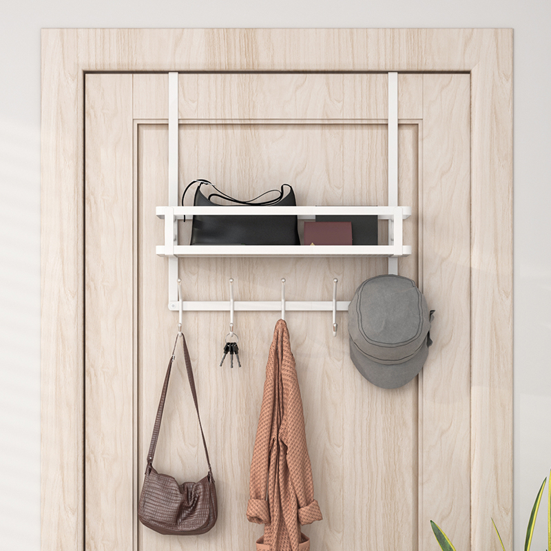 oj8f门后挂钩挂衣架免打孔浴室门背式衣服挂架玄关收纳门上衣架置