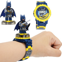 速卖通热复仇者联盟蝙蝠侠幻影忍者 儿童积木手表拼装益玩具礼品
