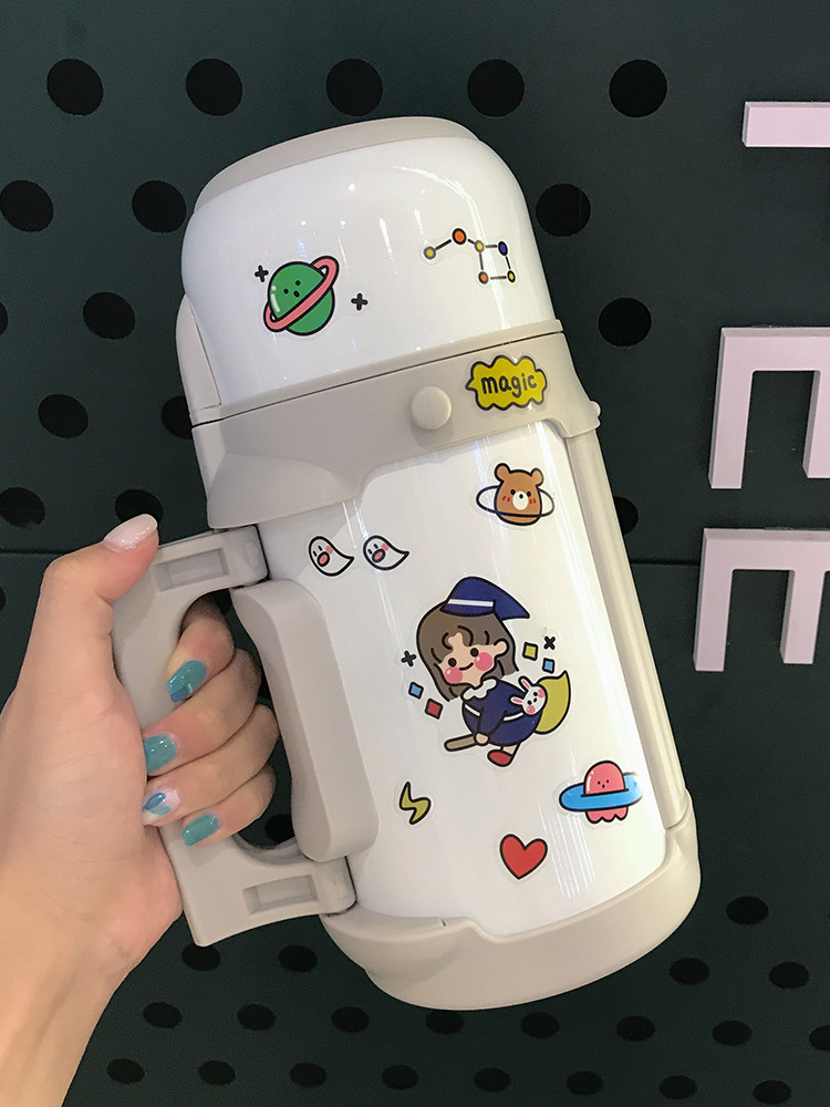 户外保温壶女学生简约婴儿外出冲奶保温杯家用大容量1l便携热水瓶