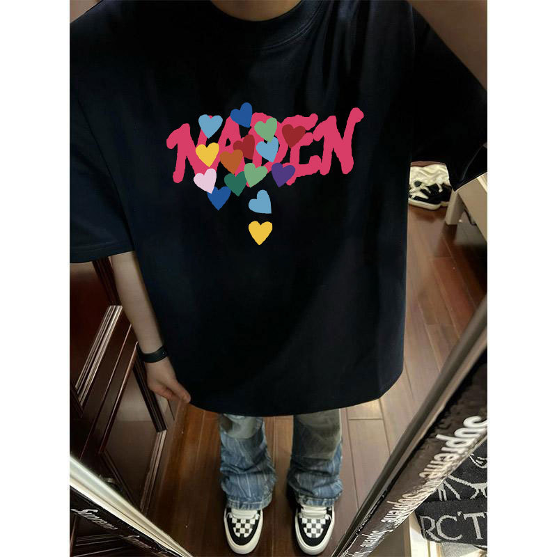 夏季新款趣味设计感创意印花ins风短袖T恤男女重磅上衣潮