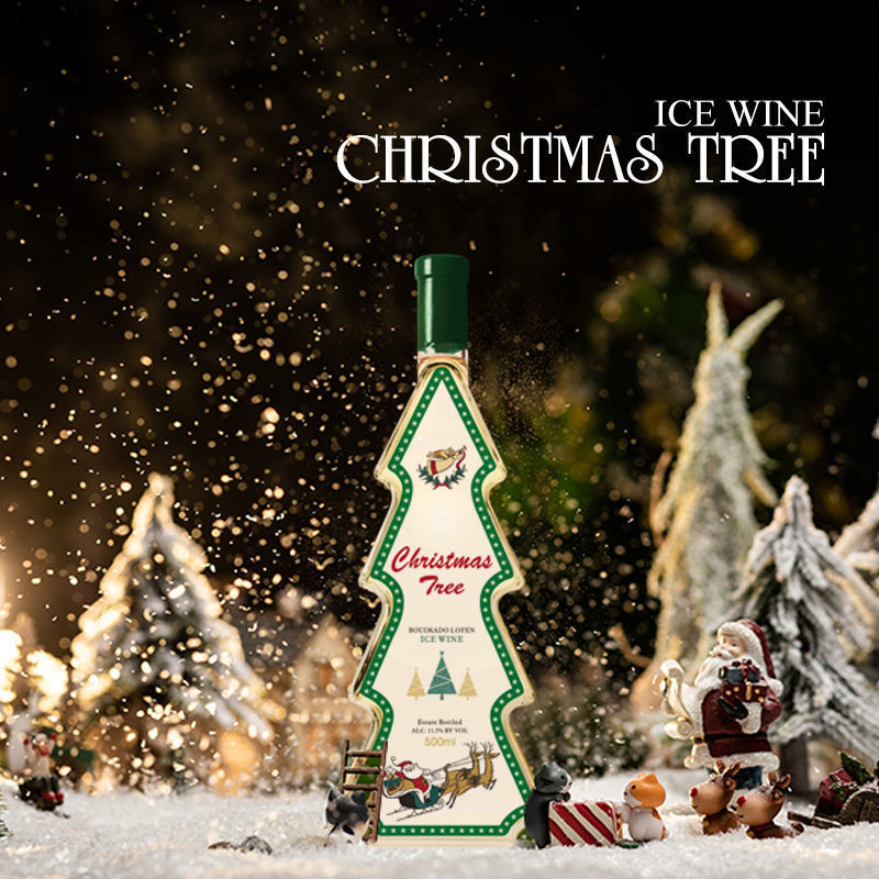 圣诞节礼物圣诞树雷司令冰酒500ml高颜值女生甜白葡萄酒聚会送礼