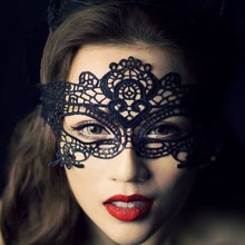 黑色蕾丝女王化妆舞会公主派对年会美女面具半脸眼纱眼罩万圣节