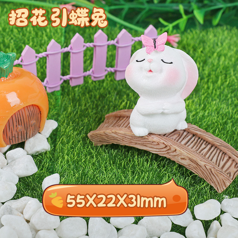 Micro Landscape Ornaments Cartoon Cute Rabbit Gardening Small Animal Resin Accessories Crafts Home Decoration Wholesale