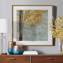 美式风格入门玄关装饰画现代客厅沙发挂画餐厅书房黄金树意境画
