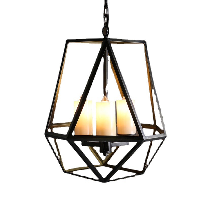 复古铁艺烛台吊灯美式乡村工业风书房客厅咖啡厅餐厅吊灯