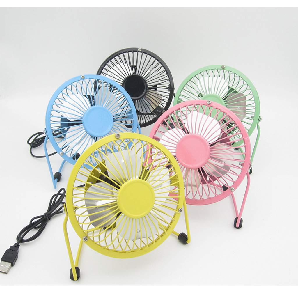 4寸usb桌面风扇 铝叶迷你铁艺办公桌静音小风扇学生电风扇