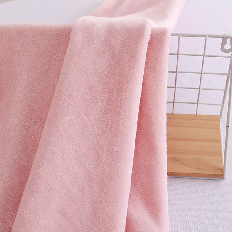 现货单面素色法兰绒 220g全涤针织绒布 家居服睡衣毛毯面料