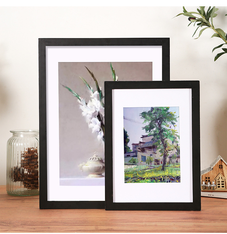 实木相框挂墙16寸20海报8k开4k四a3拼图框架定制24装裱画框外框a4