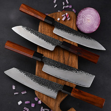 9CR18MOV通体夹钢三合钢刀具厨师刀套刀家用厨房日式料理刀具组合