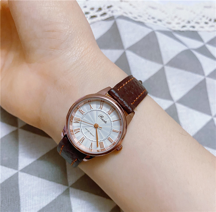 雷特rate手表古董优雅罗马刻度方形简约情侣款皮带学生手表男女表