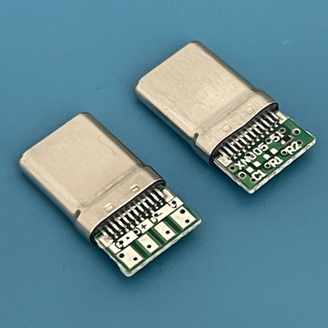 4焊盘type-c 24p公头 焊线式 5.1k电阻带otg取电功能 无缝拉伸壳