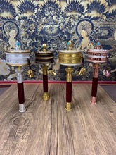 西藏特色工艺品批发手摇转经轮法器摆件纯铜转经筒厂家直销