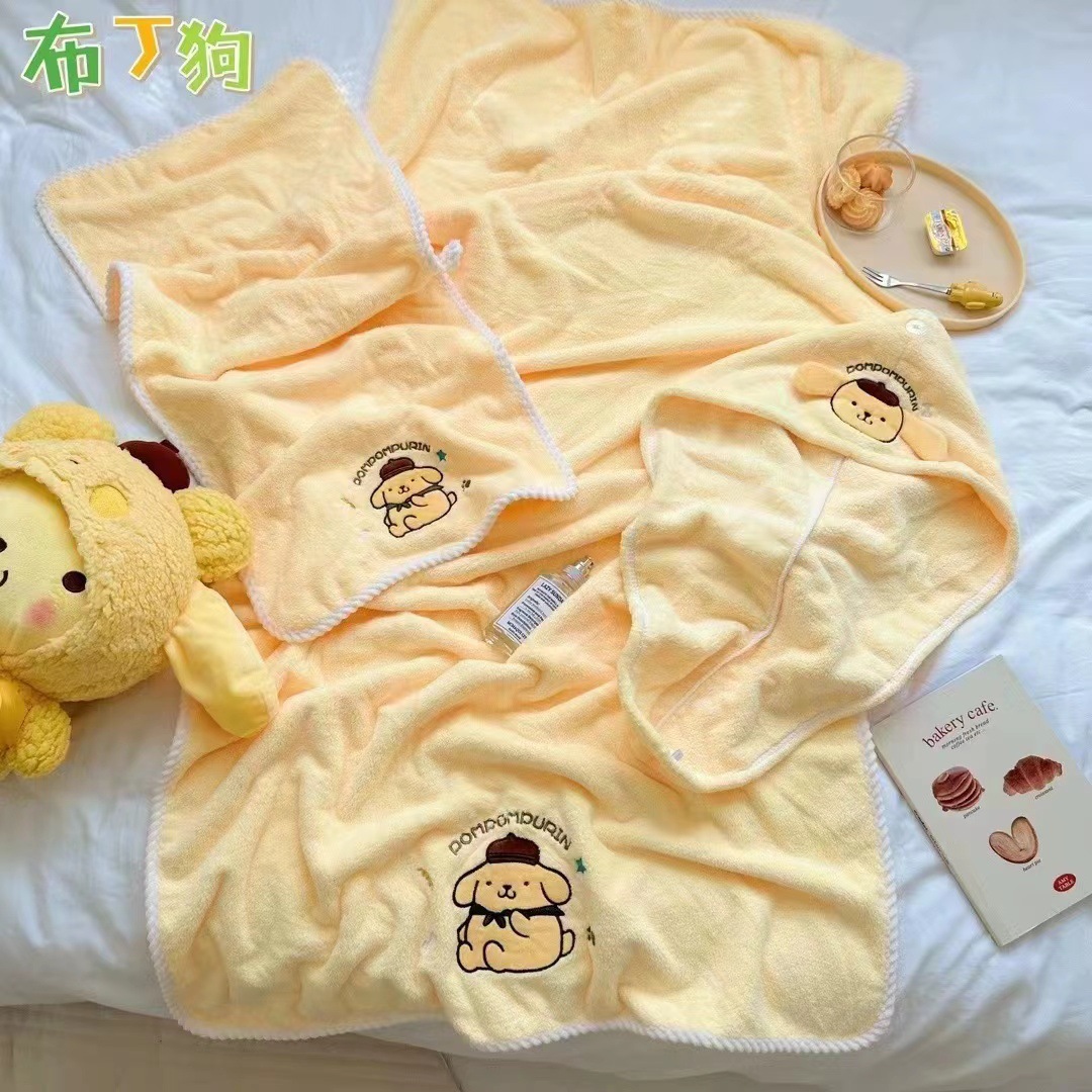 Sanrio Clow M Hair-Drying Cap Female Sanrio Melody Hair-Drying Cap Shower Cap Cute Female Absorbent Quick-Drying Cap