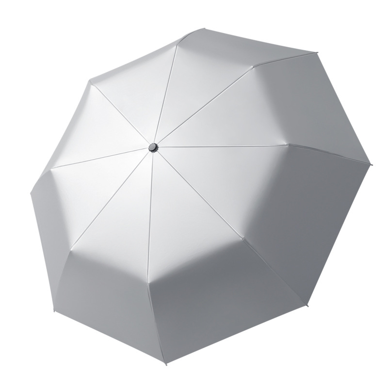 8-Bone Fresh Gradient Color Three-Fold Titanium Silver Glue Sun Protection Sun Umbrella Female Personality Creative Sunny Solid Wood Umbrella