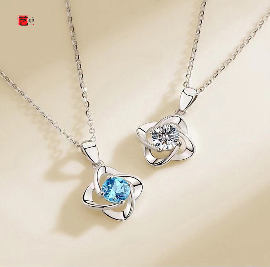 S925 Sterling Silver Necklace for Women Light Luxury Minority 2022 New Ins Style Clover Valentine's Day Gift for Girlfriend