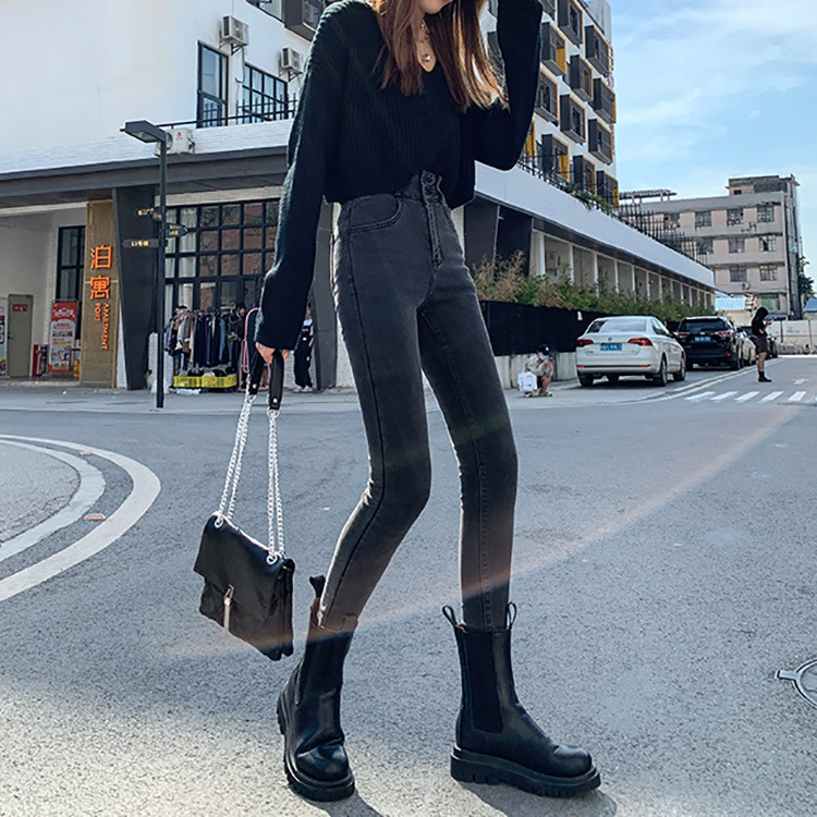 850 Skinny Skinny Jeans for Women Spring and Autumn New Retro High Waist Look Taller Slimming Spring