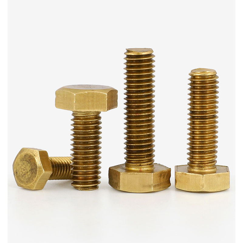 厂家直供黄铜外六角螺丝铜制六角头螺钉m4m5m6-m12黄铜外六角螺栓