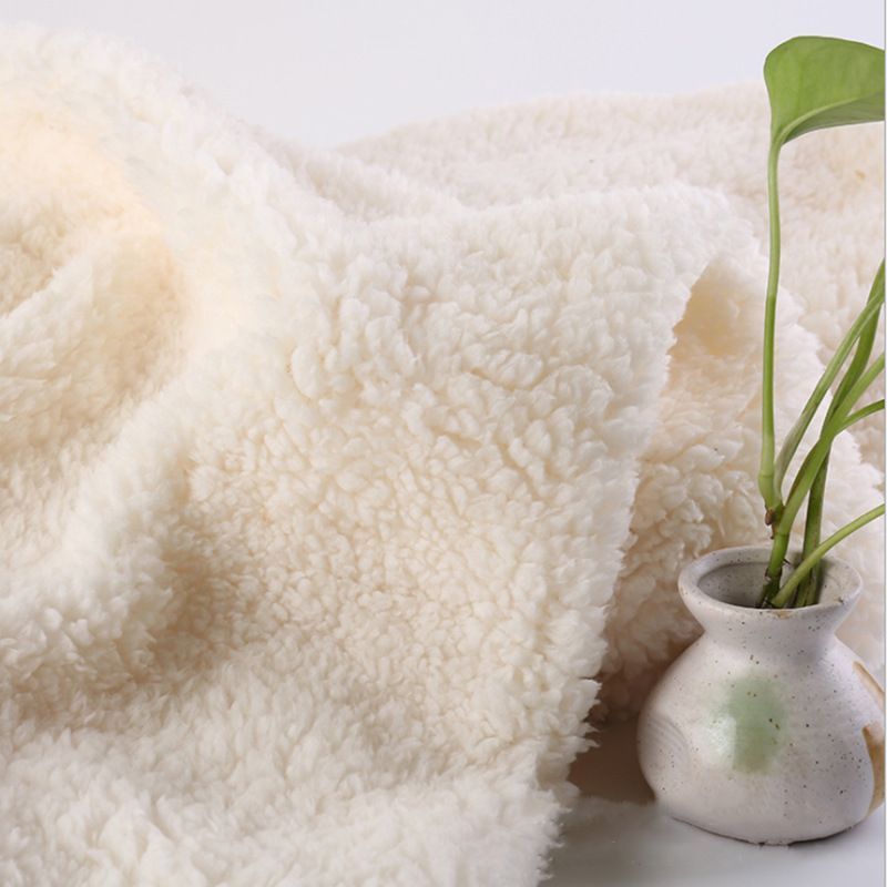 羊羔绒棉花绒单面服装里布床上用品面料挡风被毛毯手套棉鞋 绒布