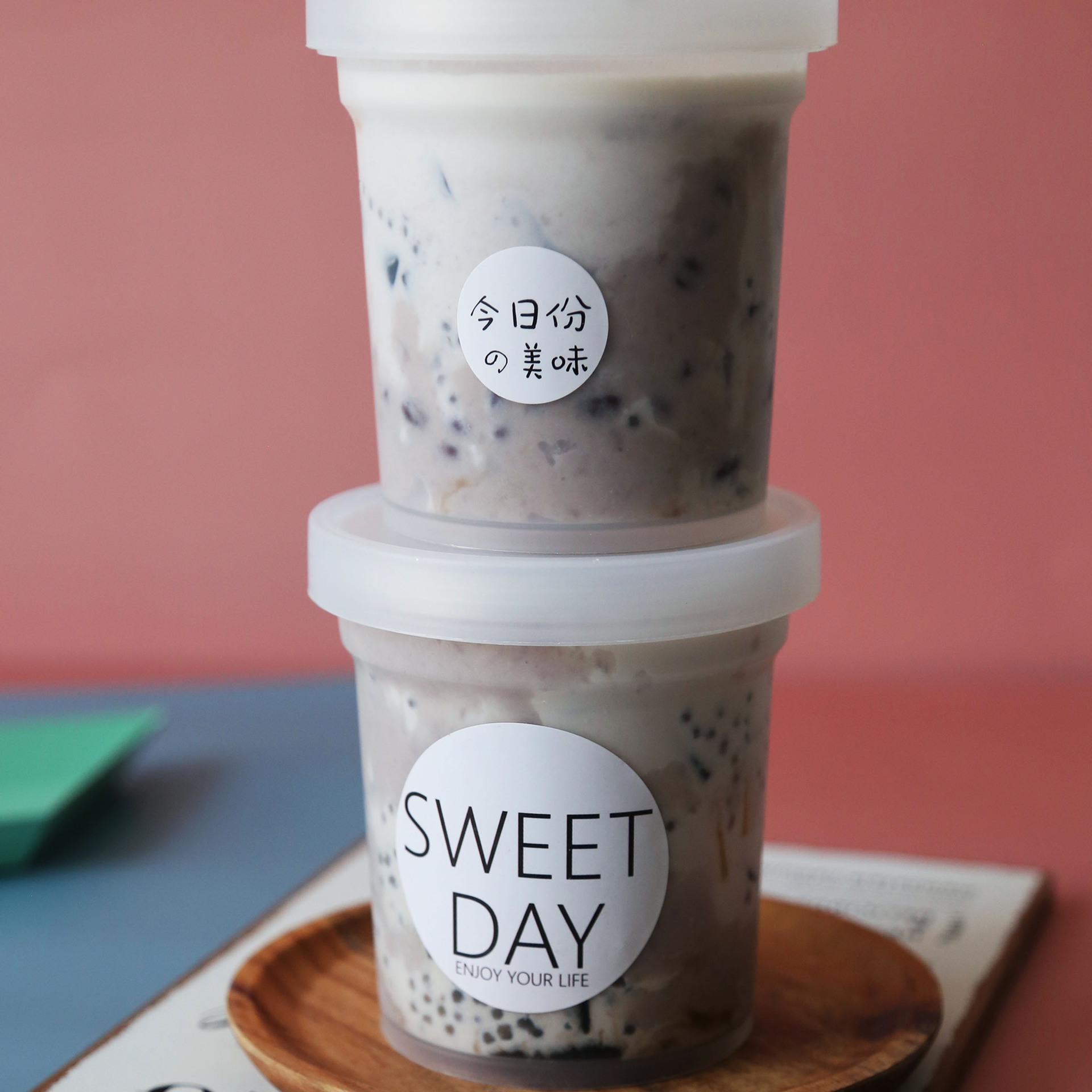 母亲节500ml烧仙草杯水果捞包装盒芋圆杯蛋糕罐子西米露杯10只装