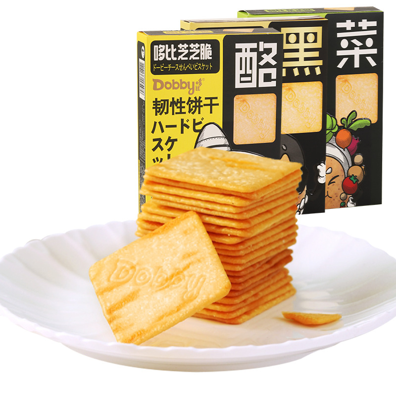 dobby哆比饼干119g 菜菜脆芝芝脆嘿黑脆韧性饼干盒装休闲零食