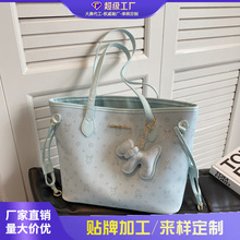 外单大容量休闲2025新款潮流卡通印花托特包流行欧美单肩包包女包