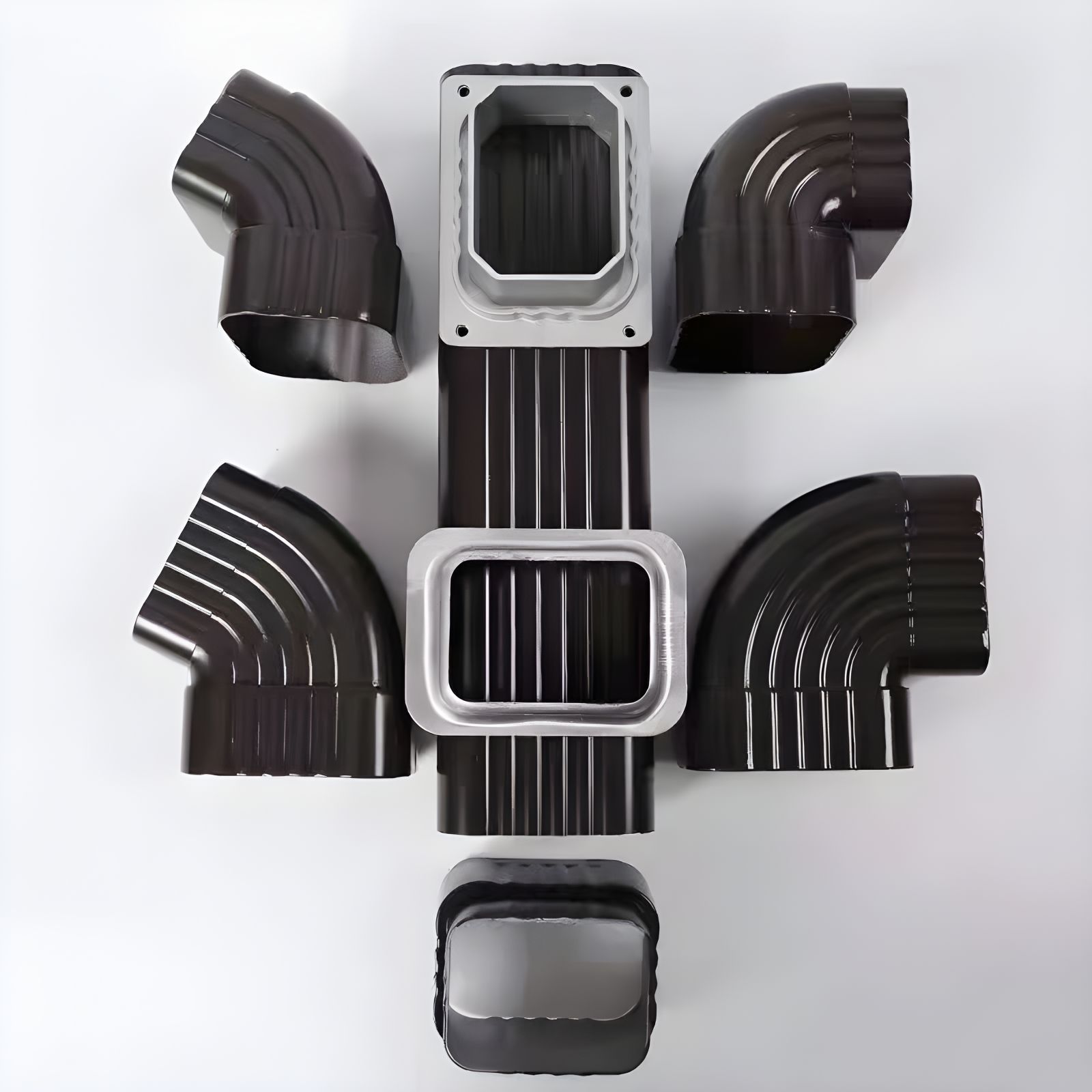 铝合金雨水管弯头90度45度65度落水管弯头管材配件接头正弯侧弯头