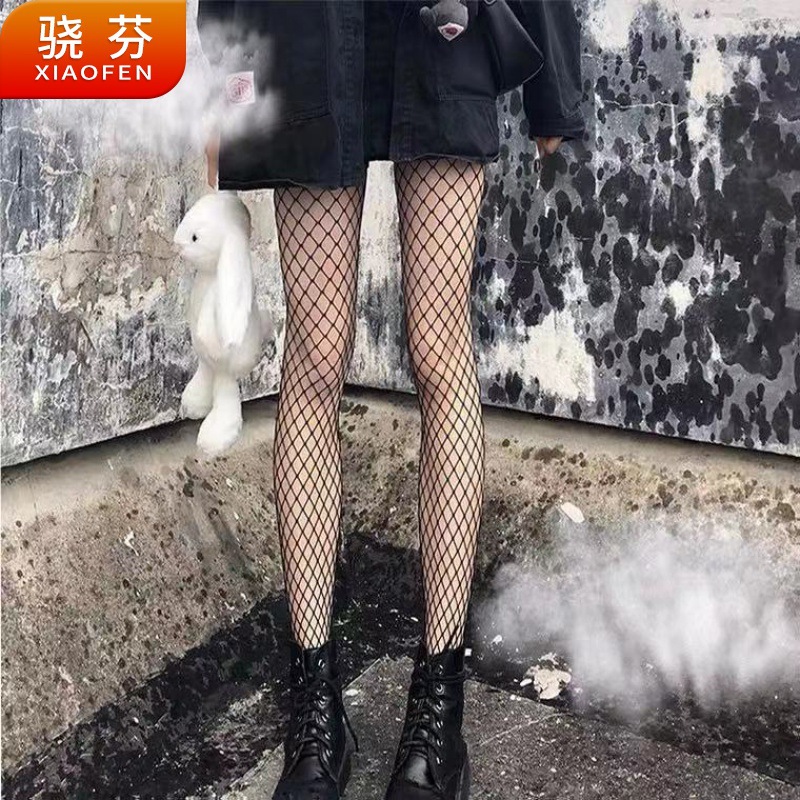 黑色性感渔网jk丝袜女暴击黑丝女士打底连裤袜潮网红廋腿防勾丝袜