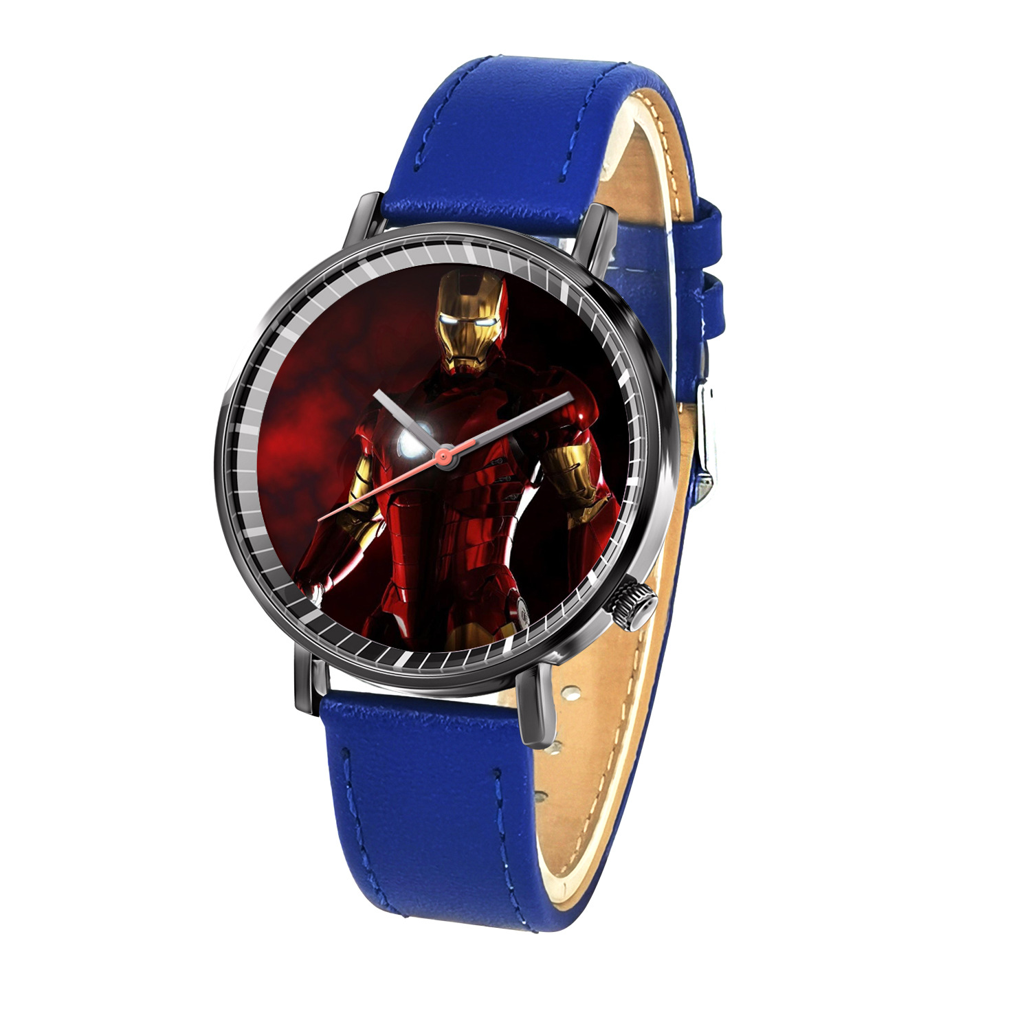 欧美动漫漫威英雄钢铁侠学生手表皮带休闲防水石英手表现货批发