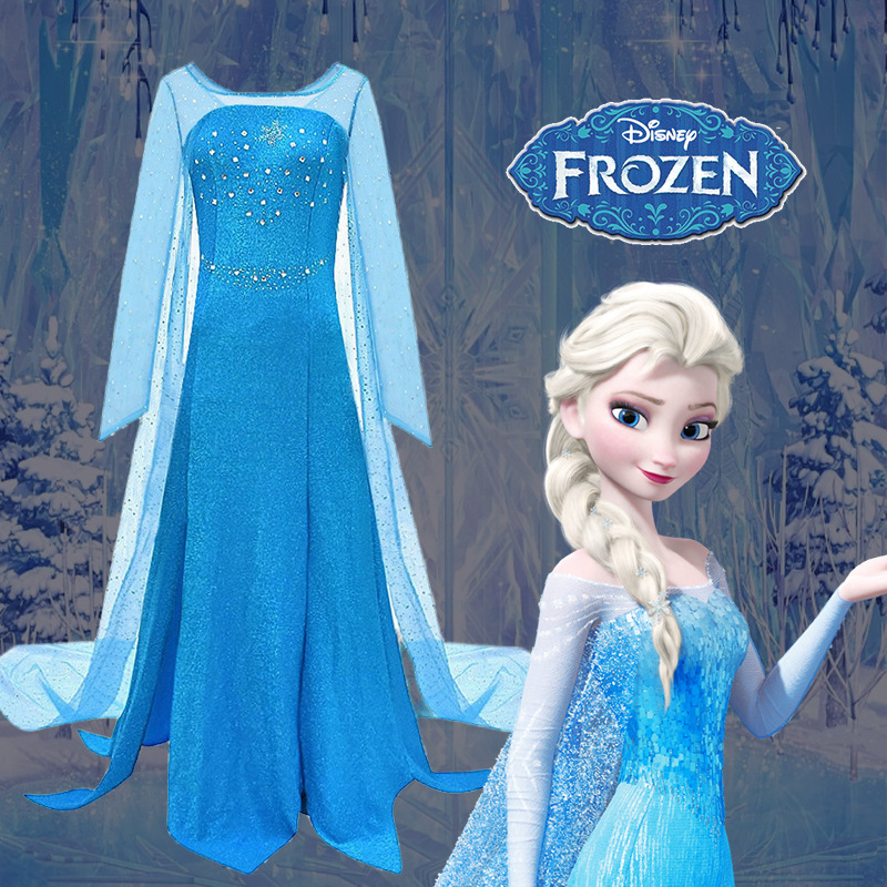 新款冰雪奇缘连衣裙万圣节cos爱莎公主frozen dress成人礼服现货