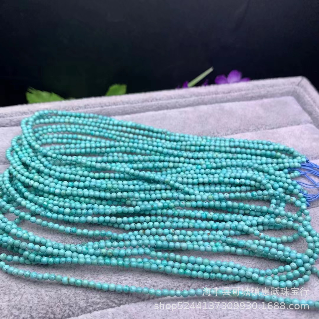 原矿湖北绿松石小米珠配链 瓷度好成色漂亮 品质好盘玩易上色批发