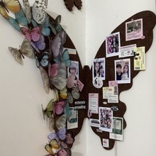 法式蝴蝶毛毡墙贴卧室玄关氛围照片墙免打孔墙面装饰客厅背景墙
