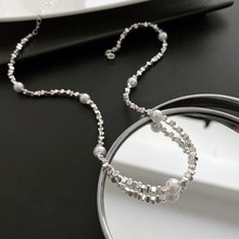 仿珍珠碎银子项链女式新款高级感轻奢风小众设计感百搭气质锁骨链