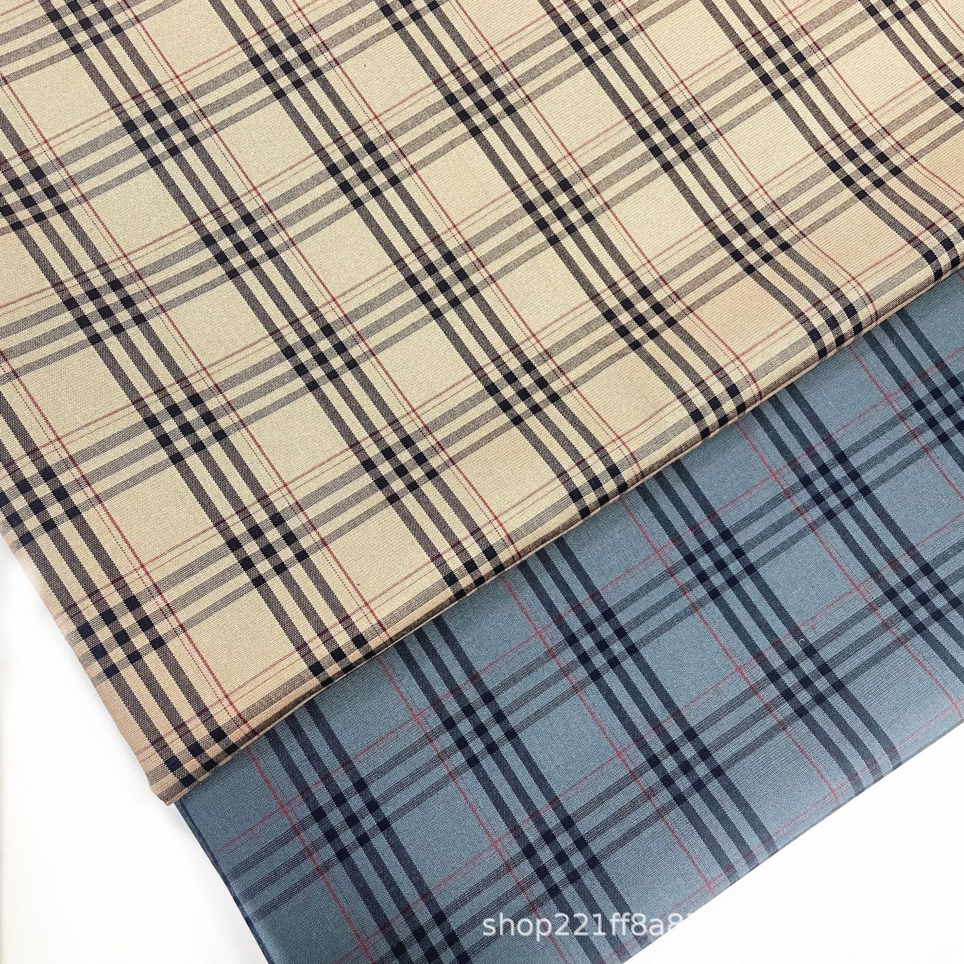 竹纤维涤纶弹力色织格子布 衬衫布 连衣裙 高品质时尚服装面料