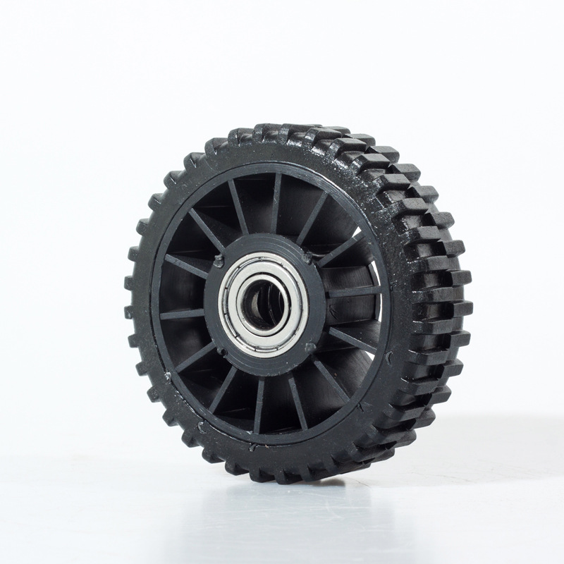 电动伸缩门门排轮子 95mm橡胶从动轮 孔径12伸缩门轮 电动门配件