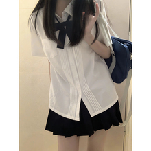 jk制服套装风琴褶短袖衬衫女学院风毕业班服校服百搭白衬衣百褶裙