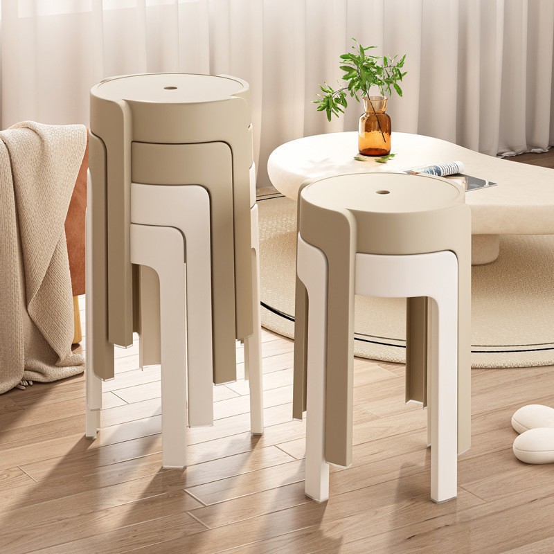 塑料凳子加厚家用高圆凳可叠放胶凳餐桌板凳备用风车椅子旋风餐椅