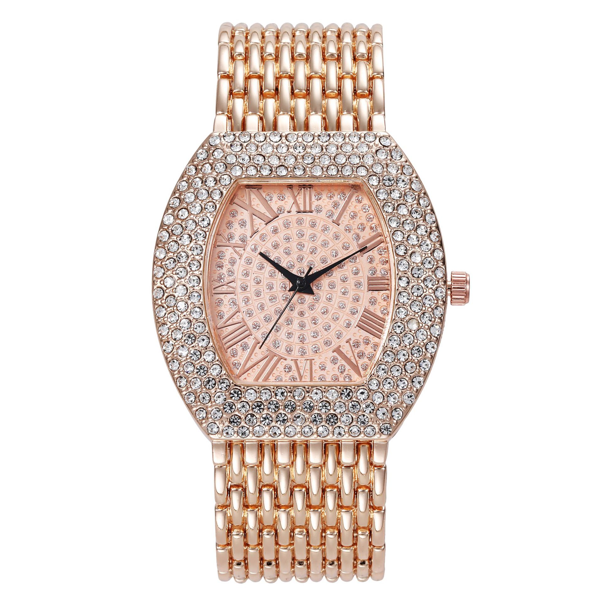 gold wristwatch women 新款长方形满钻女手表时装跨境镶钻女表