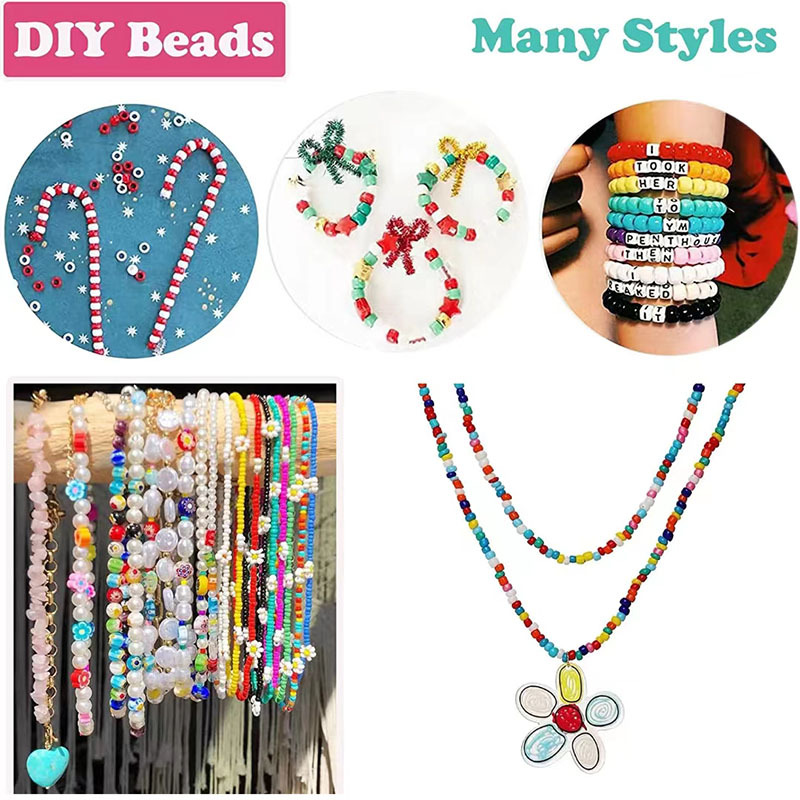 DIY Ornament Solid Color Pony Beads Necklace Bracelet Making Beaded Kit Acrylic Factory Exclusive Supply Children's Bracelet