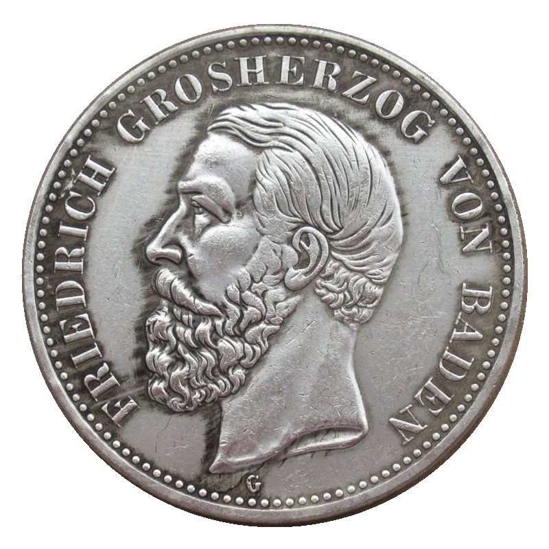 仿古工艺品德国friedrich5马克1891-1901黄铜镀银外贸热销纪念币