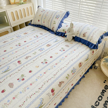 韩国ins纯棉床盖100全棉榻榻米床铺盖加厚床单三件套四季通用批发