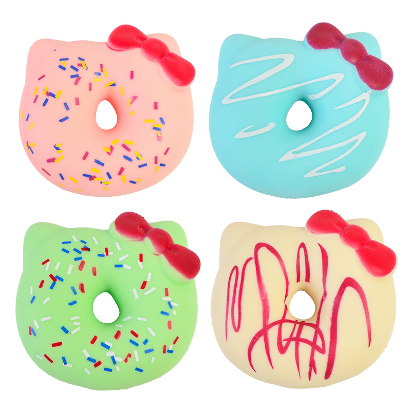 Creative Cute Cartoon Shape Cat Ear Donut Decompression Flour Slow Rebound Squeezing Toy Pressure Reduction Toy Wholesale