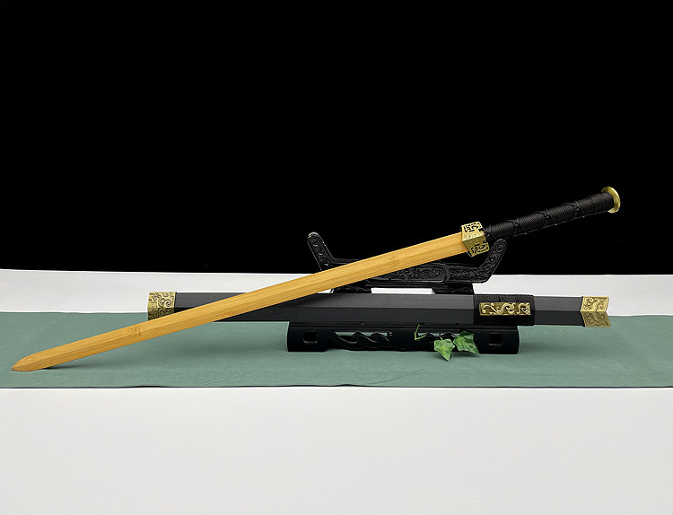 抖音同款木质汉剑快手爆款竹制长剑龙泉将器宝剑冷兵器影视道具剑