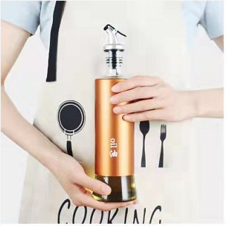 Color Oil Bottle 300ml Seasoning Bottle Luxury Glass Oil Bottle Press Glass Oil Pot Oil & Vinegar Bottle Soy Sauce