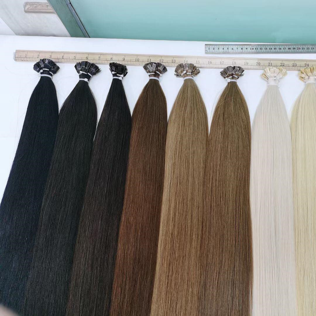 Real Human Hair Glue Head Hair Extensions Flat Hair Flat Tip Hair Hair Soft and Smooth Factory Smooth Hair Spot Library