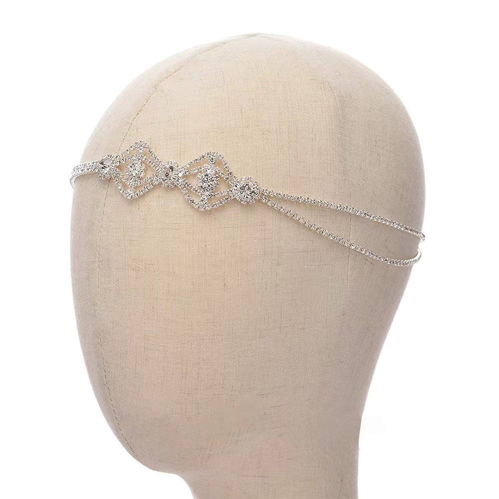 闪亮水钻圆形发带额头链时尚新娘婚礼发饰欧美饰品女headband批发