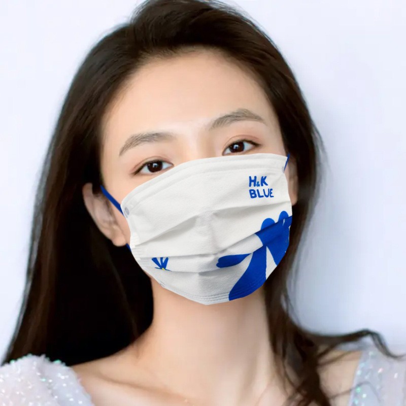 成人克莱因蓝口罩女高颜值夏季薄款超透气不沾口红不花妆厂家直销