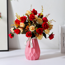 迪仕凯莫兰迪系列花瓶摆件玫瑰花仿真花现代客厅花束电视柜装饰假